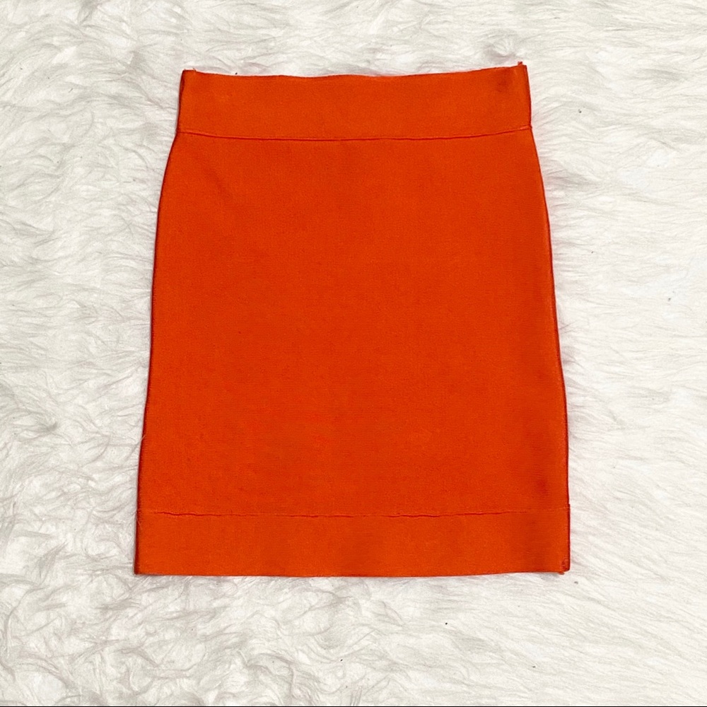 BCBGMAXAZRIA Orange Bandage Skirt
